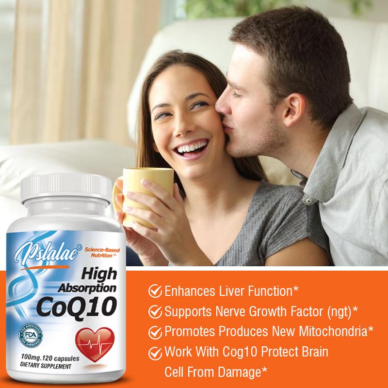 Pslalae High-Absorption Coenzyme Q10 Capsules, 100mg High Content, Supports Immune Health, Adult Dietary Supplement
