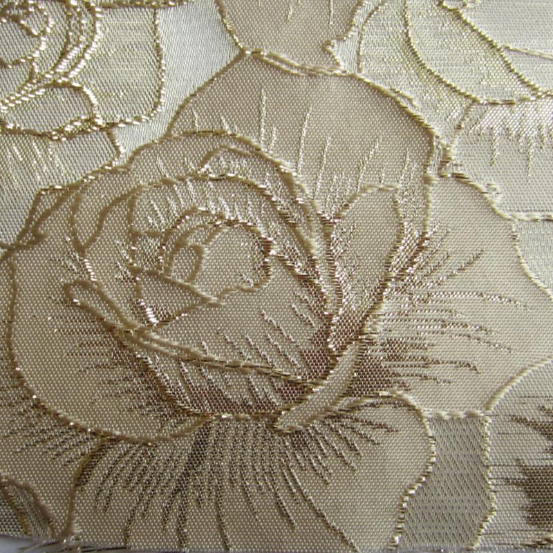 100x140cm Präglad Guld Siden Elegant Blomma Jacquardtyg Damklänning Mjuk Kjoldisk Tvättväska Sytyg för DIY