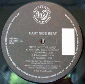 

12inch Record EAST SIDE BEAT - Ride Like The Wind 8696551 FFRR 1991 US Dance & Electronica Used