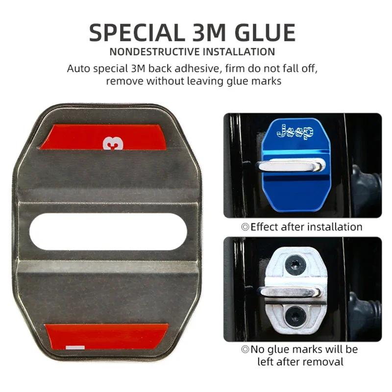 4PCS Car Logo Car Styling Door Lock Cover For Jeep Wrangler Compass Renegade Commander Wrangler Patriot Liberty Auto Accessories AMU1