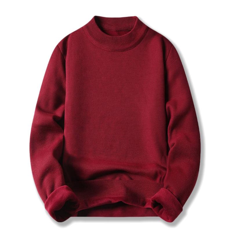 Winter New Style Half-high Collar Thickened One-piece Fleece Pullover Sweater