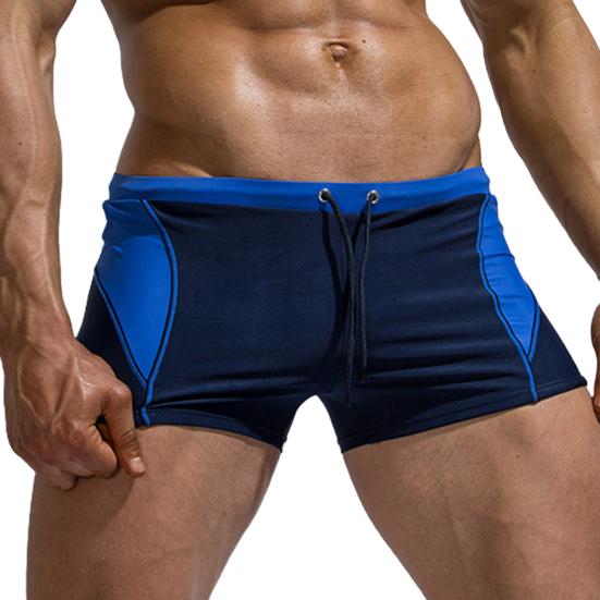 Beach Shorts Quick Dry Slim Nylon Stitching Color Men Swim Trunks for Surfing