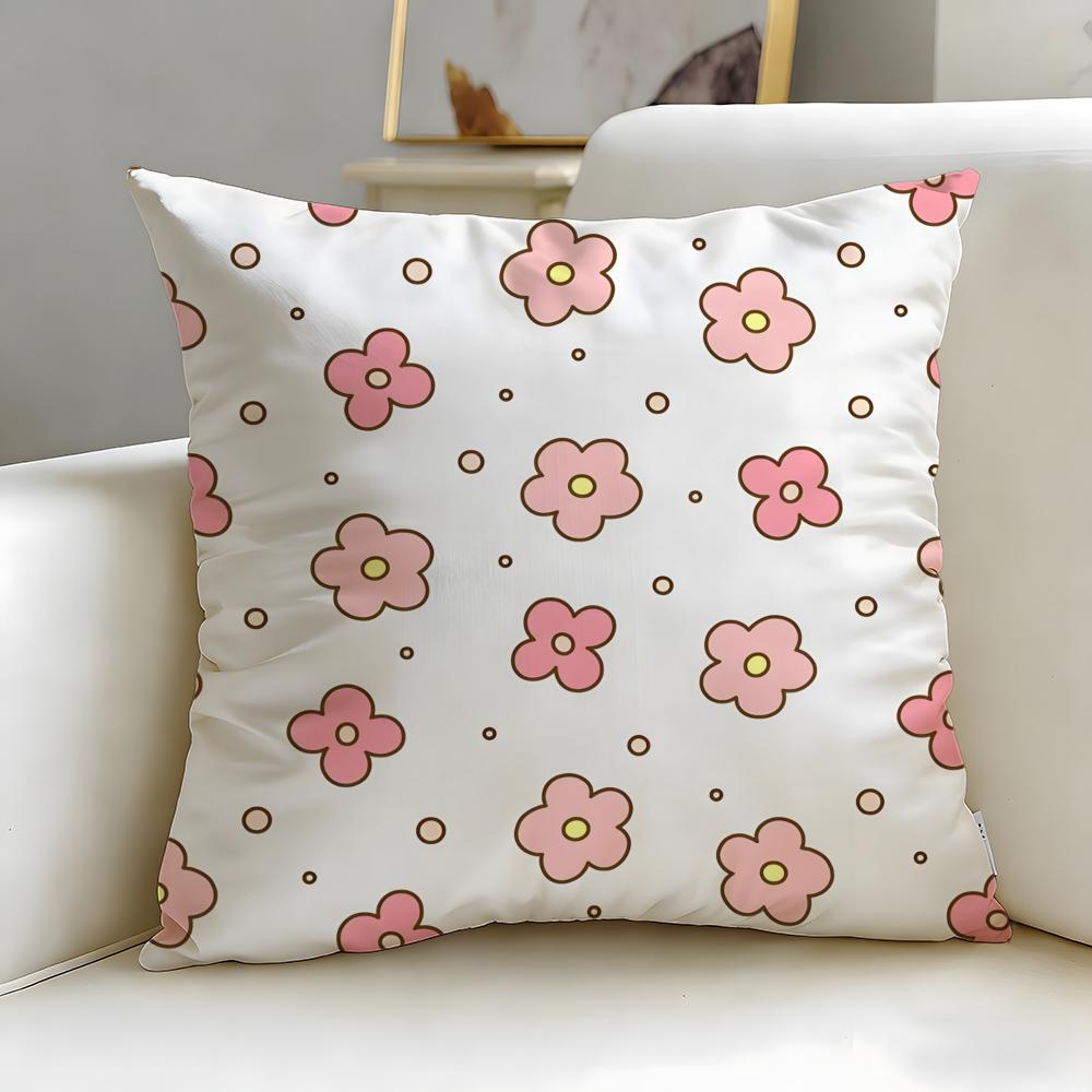 Floral Texture Cushion Cover Soft EasyWash Pillow Case Versatile for Couch Bed Travel and Office