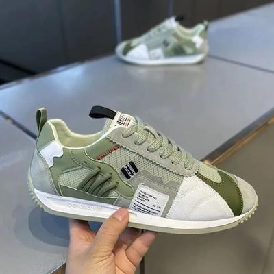 Men's Vulcanized Breathable Mesh Sports Shoes for Men Thick Sole Non-slip Jogging Shoes Lace-up Casual Canvas Shoes Tennis Shoe