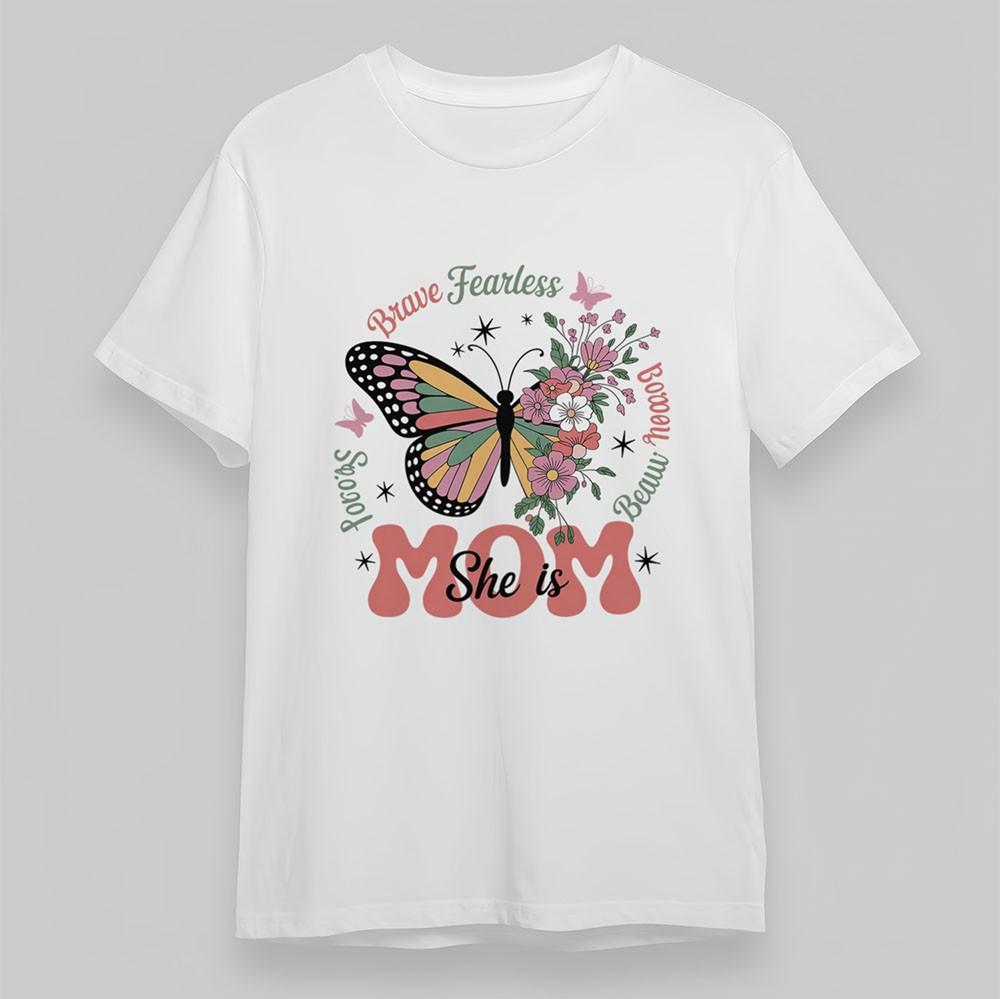 

Men s Classic T-Shirt Brave Butterfly Floral Tee Short Oversize White Cotton L