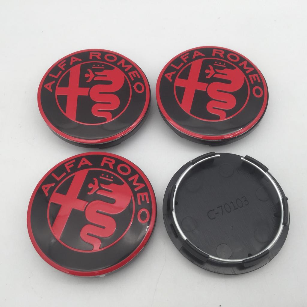 4pcs 50mm ForAlfa Romeo 147 156 159 Car Emblem Wheel Hub Center Cap Badge Covers Sticker Decals Styling Accessories C-70103
