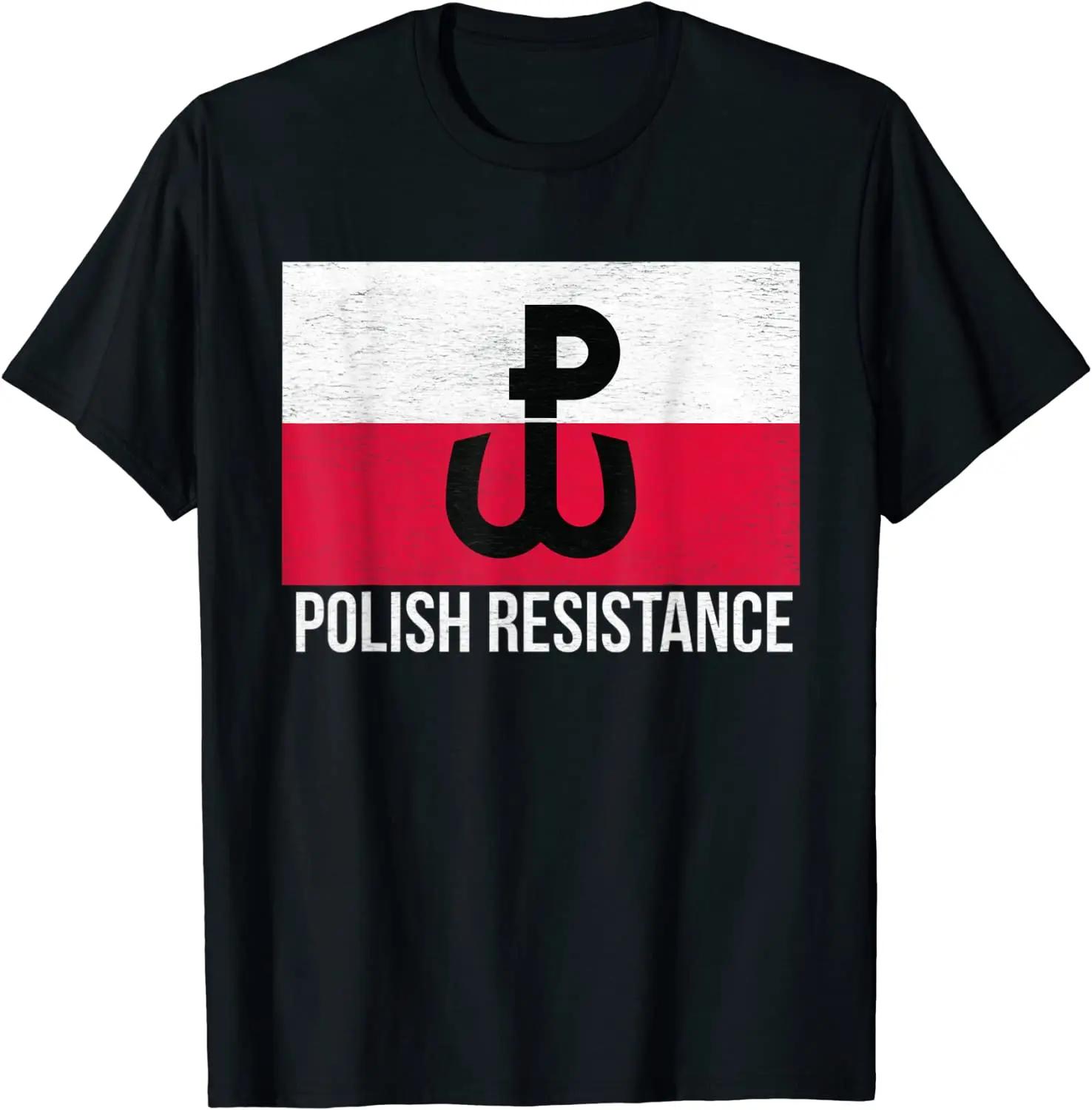 Polish Resistance Flag of Poland Unisex TShirt Short Sleeve Casual 100 Cotton ONeck Summer T Shirts S