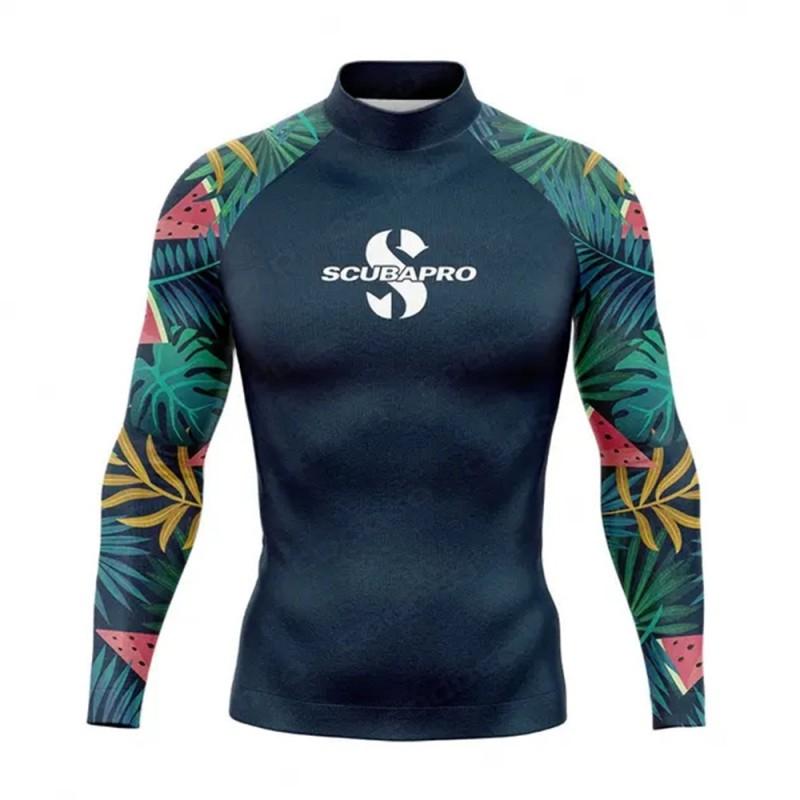 SCUBAPRO Maglia a Maniche Lunghe Rash Guard Uomo Protezione UV Maglietta da Nuoto Surf Diving Snorkeling Sport Acquatici