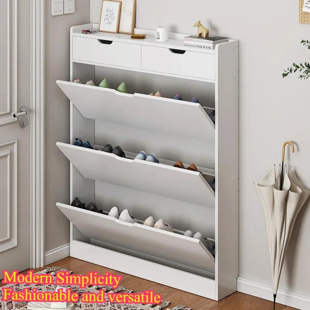 Modern Wooden Shoe Cabinet Entrance Integrated Shoe Rack Multifunctional Wooden Storage Cabinet Indoor Simple Storage Cabinet