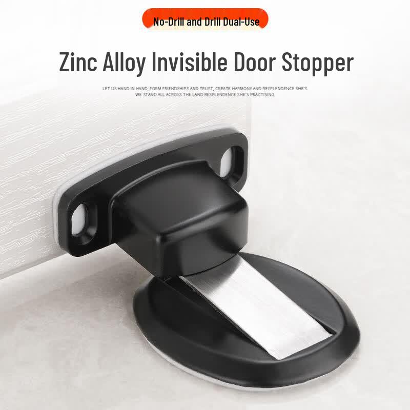 Punch-Free Invisible Zinc Alloy Door Stop