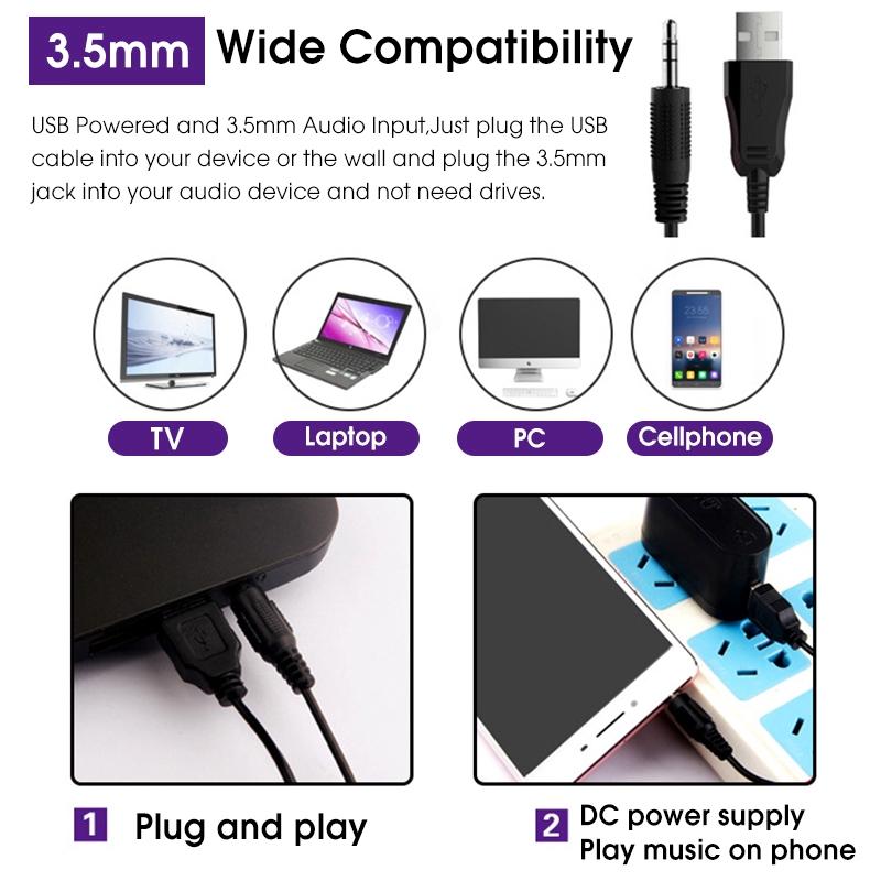 LED Light 2.1 Desktop Computer Speaker Heavy Bass Subwoofer Combination Speaker USB Power Supply For Cellphone PC Laptop 3W