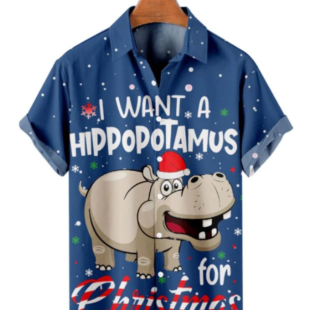 

Нові Різдвяні елементи 3D цифровий друк великий розмір чоловіча сорочка повсякденна сорочка XXXL