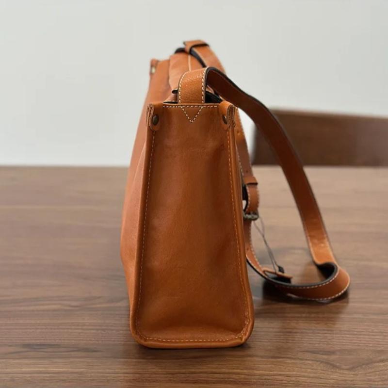 Johnature Genuine Leather Large Capacity Women's Bag Versatile Commuting Soft Cowhide Shoulder Crossbody Bag