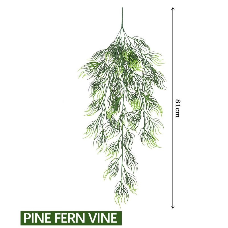 Artificial Persian Rattan Fake Hanging Boston Fern Plants Greenery Plastic Vine Wall Backdrop Wedding Party Home Garden Decor