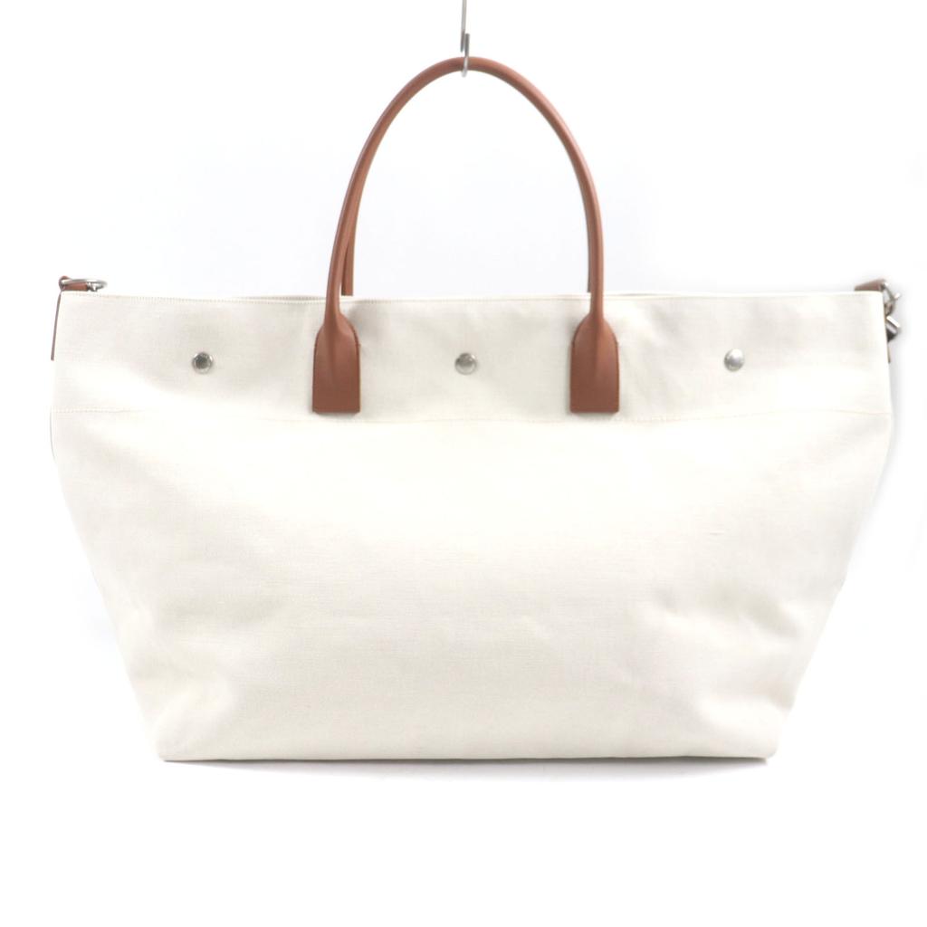 Excellent SAINT LAURENT PARIS Tote Bag Rive Gauche Maxi 2WAY Beige brown 685543 Used