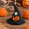 Cat Halloween Costume Accessory Witch Hat, Fun Pet Hat with Adjustable Elastic Strap, Cartoon Bat Themed Ghost Pumpkin Skull for Cats