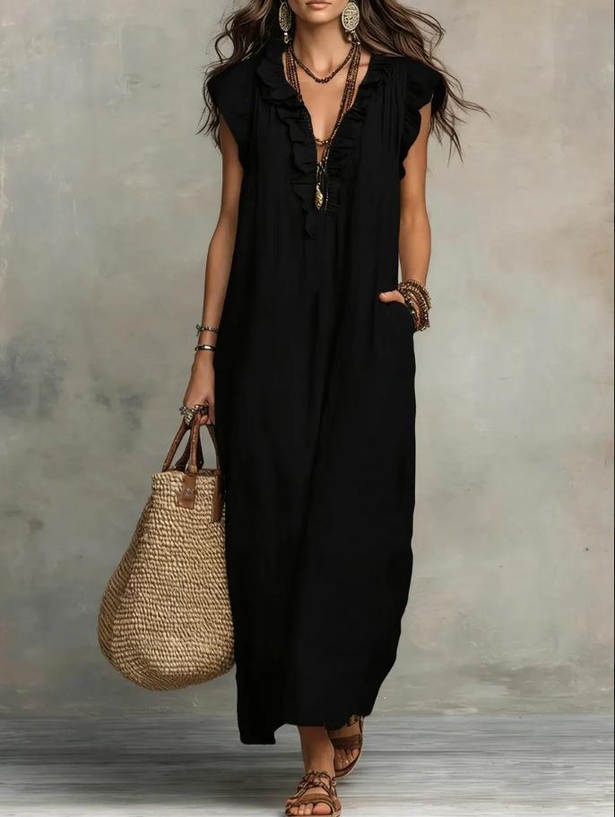 European and American women's clothing, spring and summer new bohemian flying sleeve dress