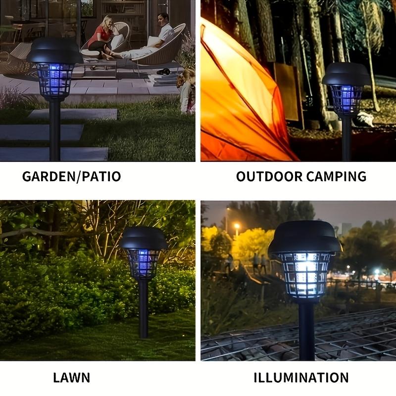 2Pcs 2-in-1 Solar LED Mosquito Killer Lights Waterproof Outdoor Pathway Lawn Lamp Insect Repellent Lighting for Garden Patio Courtyard