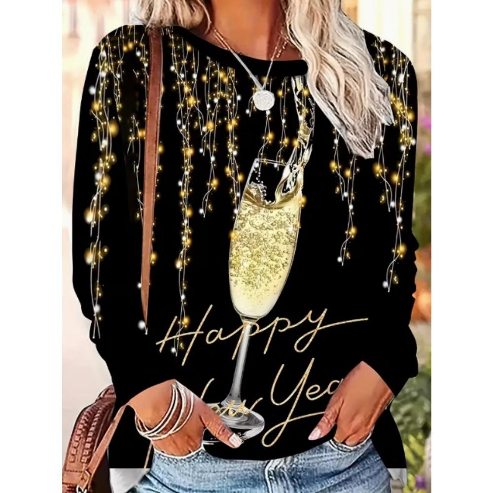 Women's Tunic Ombre Fashion Casual Long Sleeve Crew Neck Long Tops Daily Print Black Blue Dark Green Spring