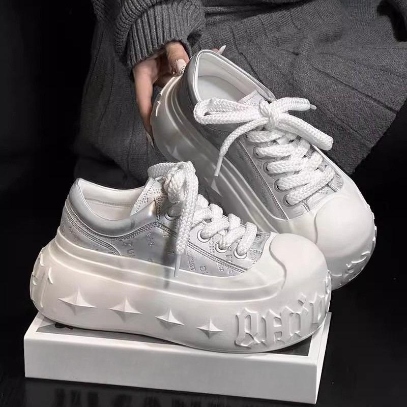 

Туфли на толстой подошве, повседневные туфли-маффины, туфли, которые растворяются, женская обувь 39 серебряный