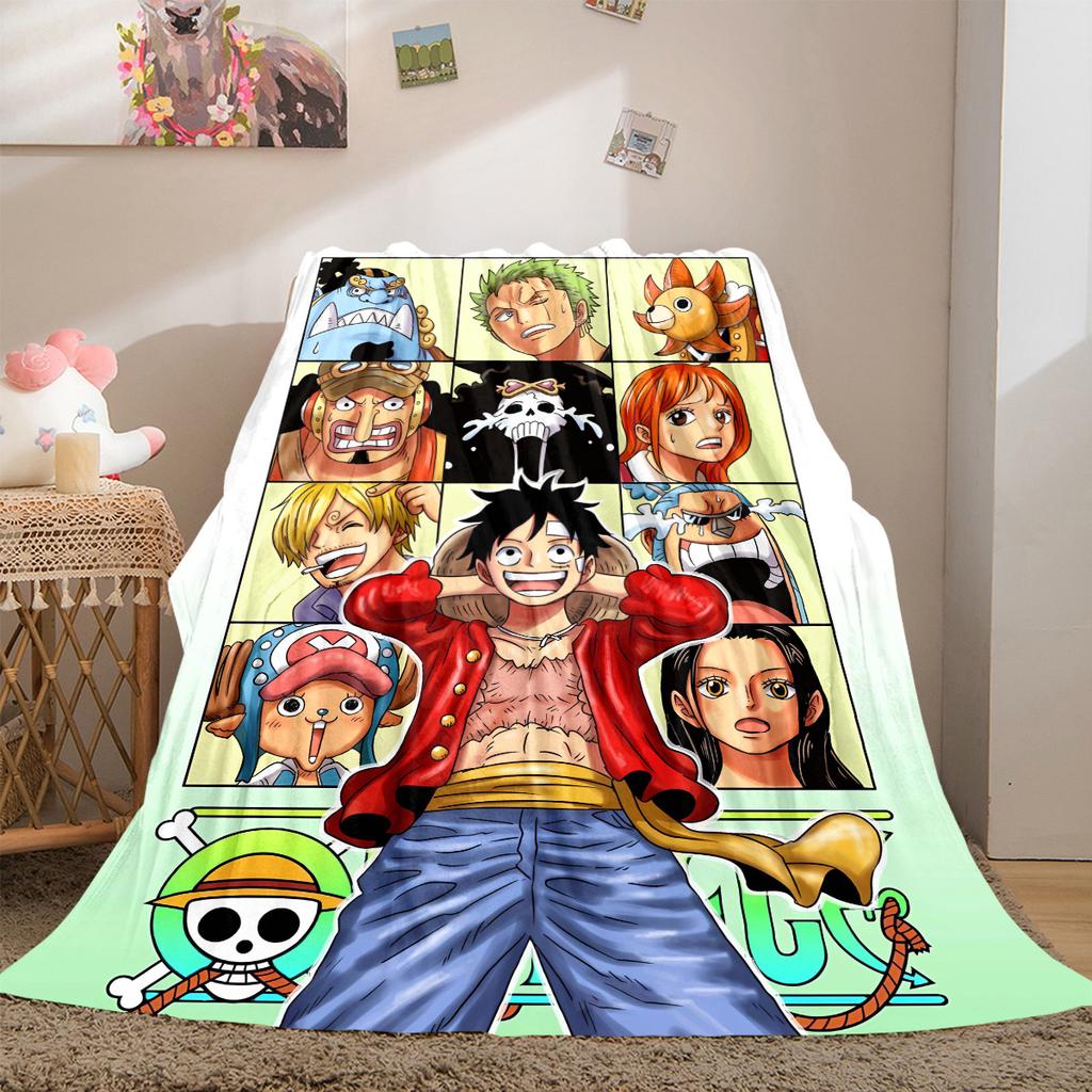 Nami Luffy Zoro Sanji Luxury Flannel Lightweight Blanket Home Decor Sofa Bed Travel Cover Family Gift LXR154
