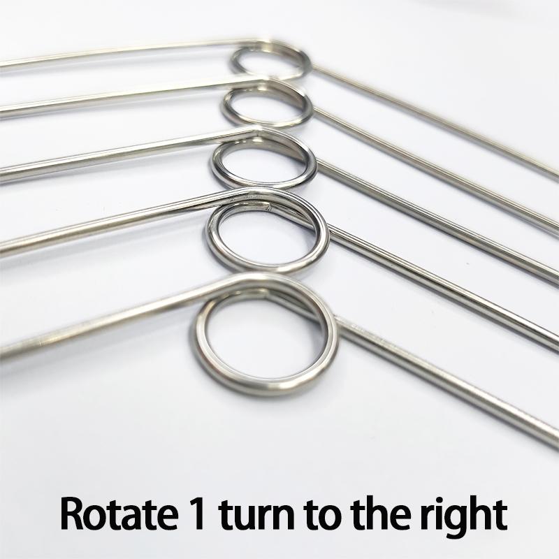 Wire Diameter 1.4mm Right Torsion Spring Return and Reset V-shaped Spring Right Rotation Spring Laps1/2/3/4/5lap 304SUS 10PCS