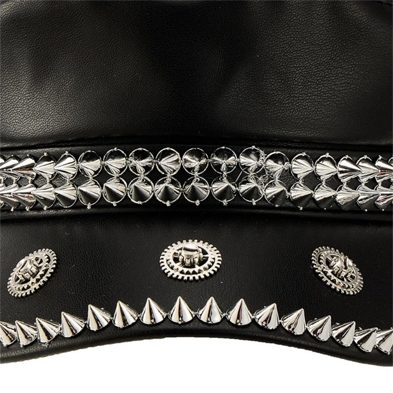 Lightweight Breathable Baseball Hat Durable PU Leather Punk Style Studs For Summer Festivals And Parties
