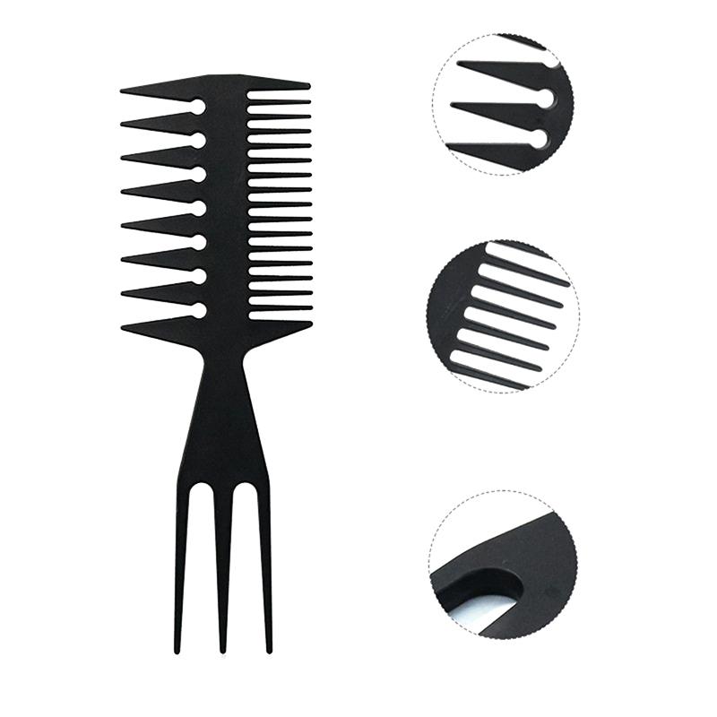 Pettini a doppia faccia con denti grandi, per barbiere, tintura per capelli, taglio, colorazione, spazzola per capelli a forma di spina di pesce, strumento per lo styling dei capelli da uomo