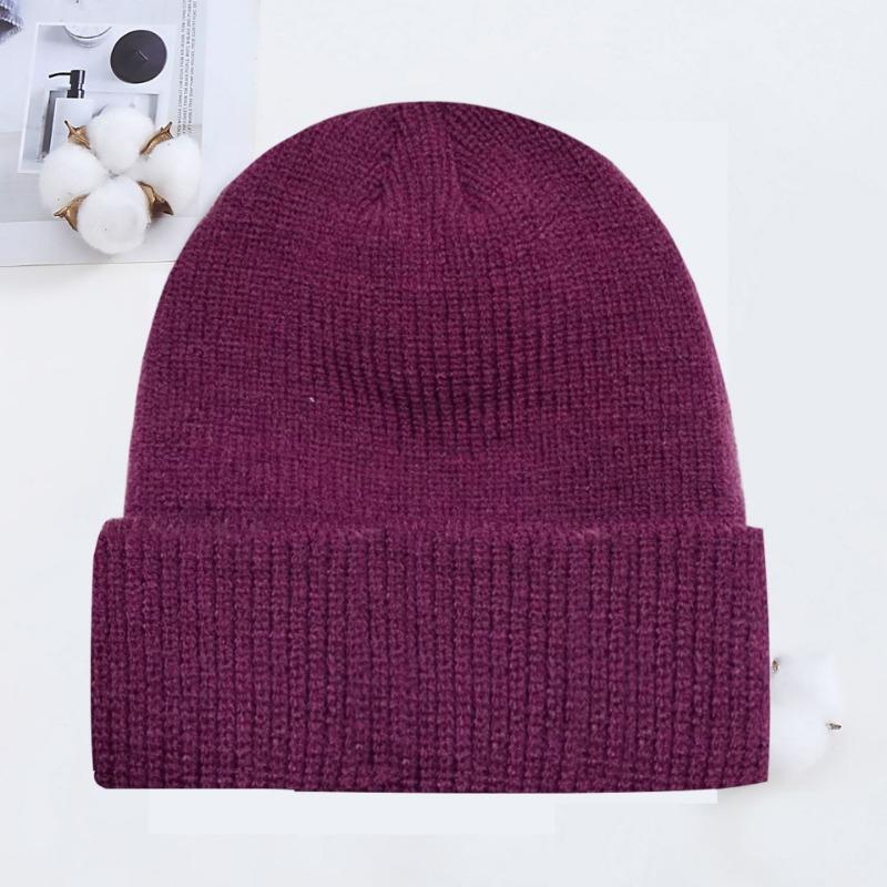 Winter knitted hat embroidered wool hat warm men's and women's simple fashion acrylic pullover hat