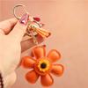 Internet Celebrity Sunflower Bag Pendant Leather Keychain Sunflower Mobile Phone Case Pendant Personalized Creative Small Gifts