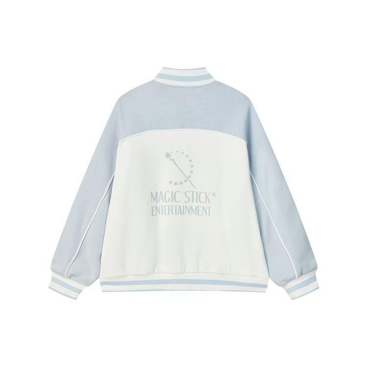 FILA Color Block Knit Long Sleeve Baseball Jacket Women jackets Sunlight-Blue F11W249501F-LB