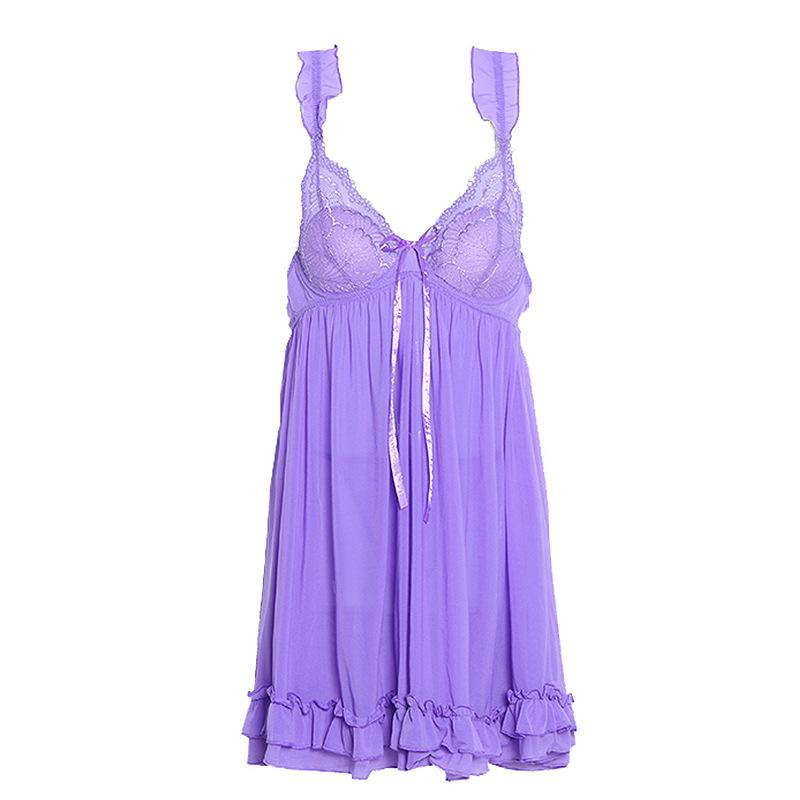 Women's Loose Large Size Two-colour Lace Sexy Lingerie Students Youth Halter Dress Erotic Pyjamas Corset Mesh Dress Sleepwear