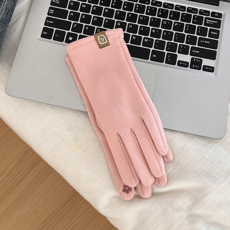 Gloves Winter Women's New Riding Driving Windproof Fleece Thickened Warm Windproof Cold Five-finger Tide
