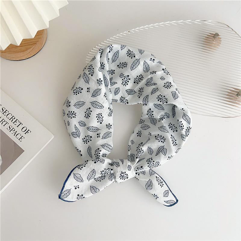 Approx 55cm Cotton Linen Square Scarf Neckerchief Spring Autumn Scarves Neck Scarf Turban Bandanas Headband Decoration for Women