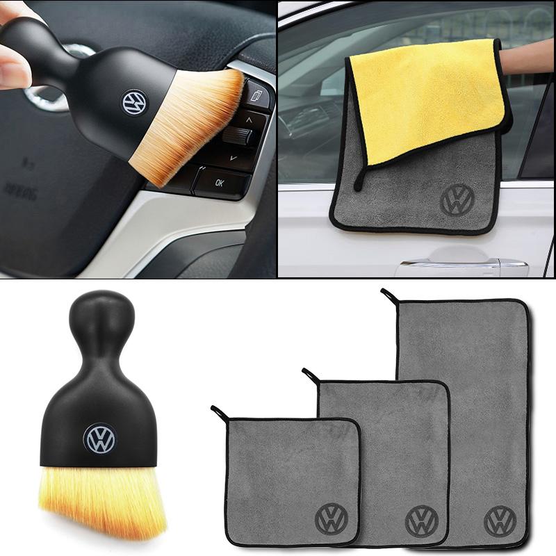 Car Wash Microfiber Towel Auto Cleaning Tool Soft Brush Drying Rag Cloth For VW Golf 5 4 6 GTI Jetta Scirocco Touran Polo Beetle zl4