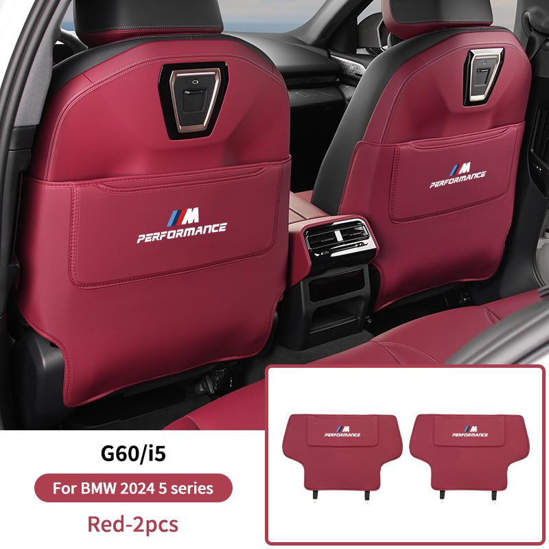 2025 Horká podložka na zadní stranu autosedačky proti kopání Kožený chránič Kryt pro BMW řady 5 F10 G30 G38 G60 X1 U11 Dekorace interiéru auta Ac
