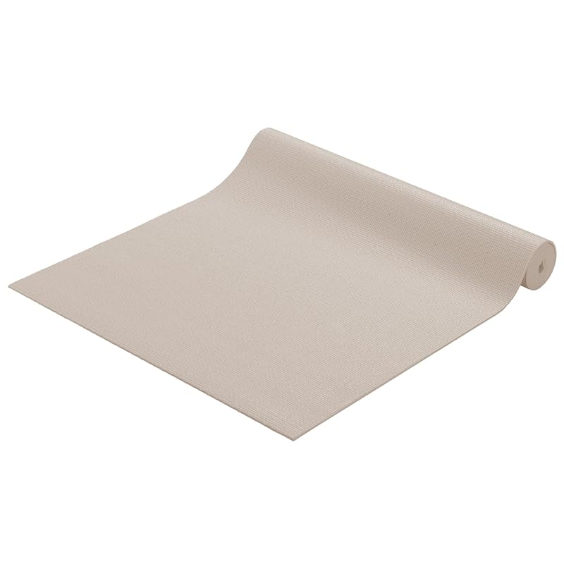 IRONMAN CLUB High Grip Yoga Mat 4mm IMC-53WG Warm Gray with Carry Band - Suitable for Stretching, Flexibility, Gymnastics, Pilates - Plain
