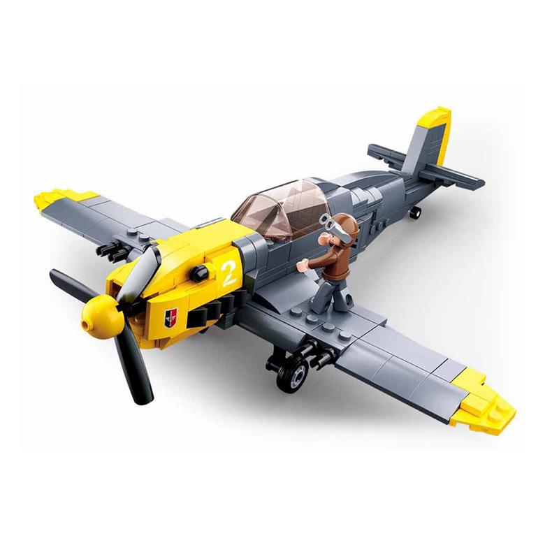 WW2 German Military Bf-109 Messerschmitt Fighter Bricks Sets Classic Arms Model Kids Toys Compatible with Building Blocks