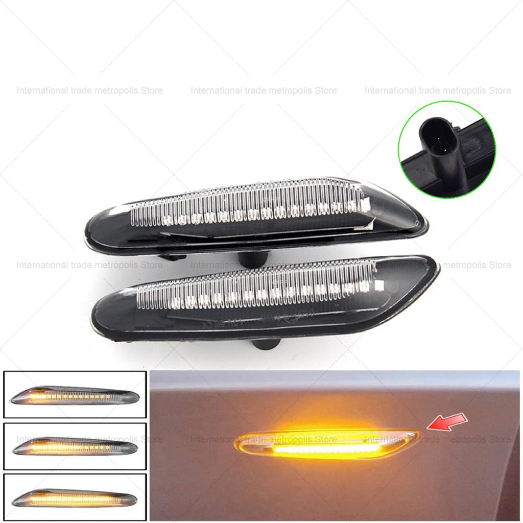2pcs for BMW Led Dynamic Side Marker Turn Signal Light Sequential Blinker Light for E90 E91 E92 E93 E60 E87 E82 E46 Error Free