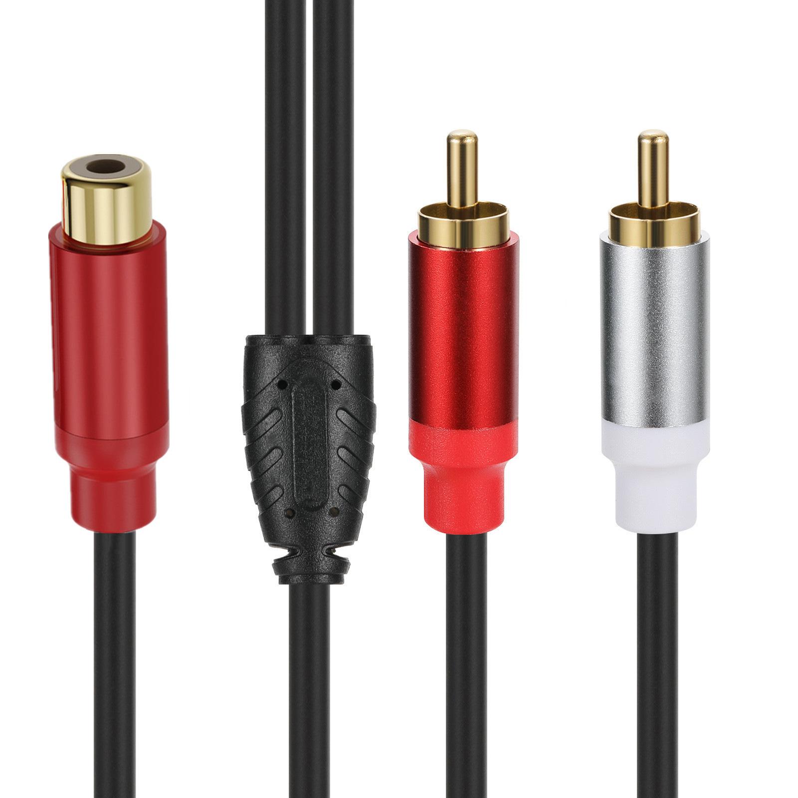 

1 to 2 Audio Connection Cable 1 to 2 RCA Y Splitter Cord TV/HDTV VCR CD Players Connections D