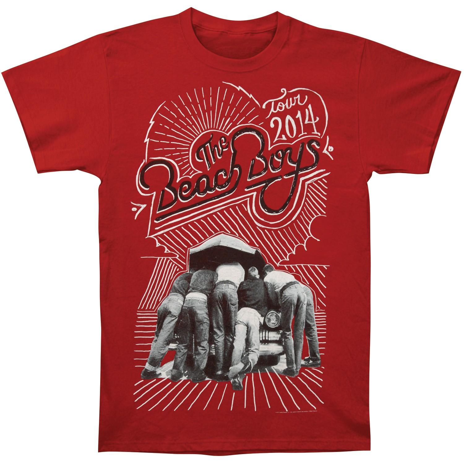 

Men s Beach Boys Under The Hood 2014 Tour T-Shirt Mens Womens Tees Top Red 2XL