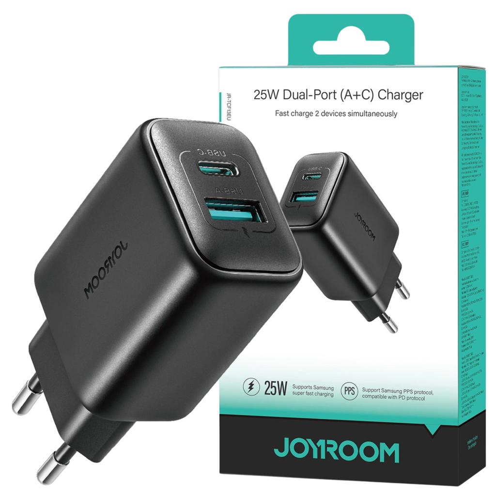Ładowarka Sieciowa Joyroom Jr-Tcf13 Dual-Port (A+C) 25W (Czarny)