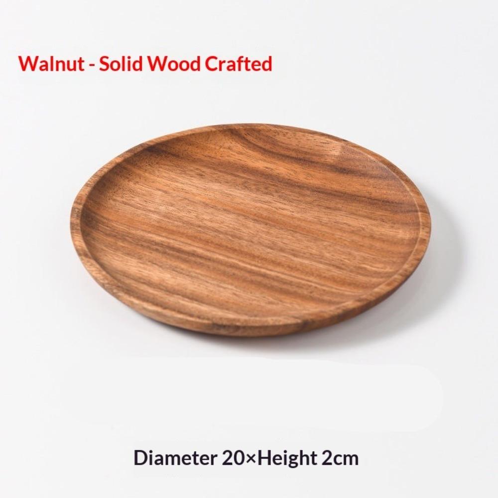 South American Walnut Melon Seeds Plate Japanese Solid Wood Snacks Fruit Dessert Tray Creative Acacia Wood Dessert Plate