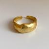 Irregular Geometric Women's Adjustable Open Ring: Trendy Textured Design for Index Finger