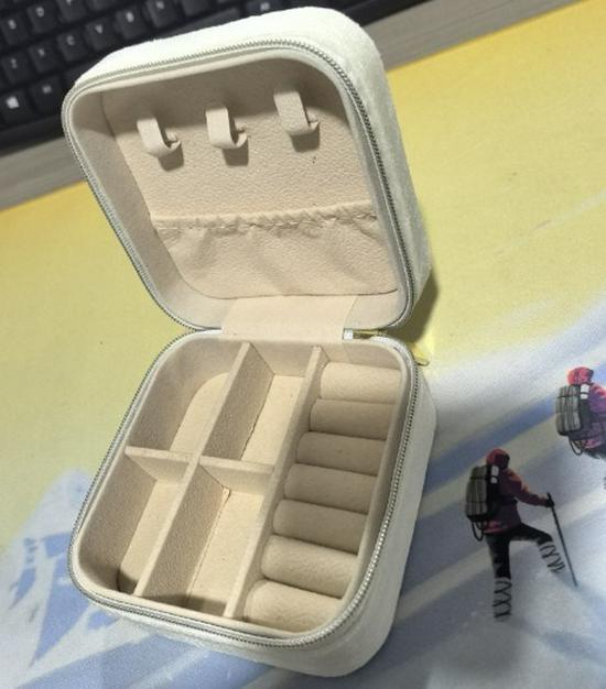 Vintage Samt Oval Schmuckaufbewahrungsbox mit Reißverschluss - Mini Tragbare High-End Verpackung