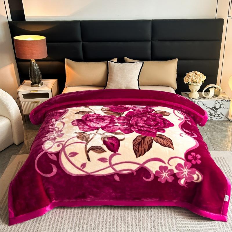 Double-Layer Thickened Fleece Blanket for Single or Double Use Autumn/Winter Cover Blanket