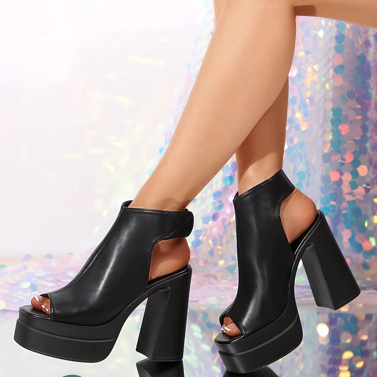 

Женские летние сандалии-гладиаторы на высоком толстом каблуке, босоножки на платформе с открытым носком и ремешками, пляжные туфли из богемной кожи с Т-образным ремешком и пряжкой 35