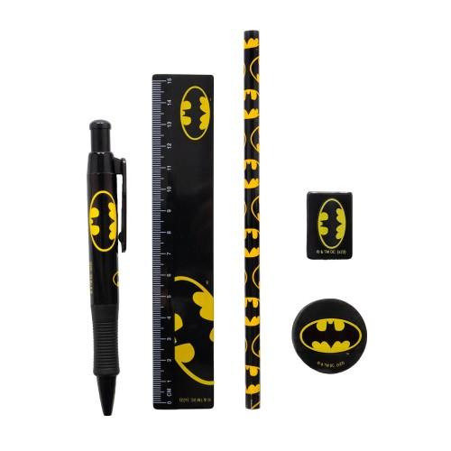 Batman Logo Stationery Set (Pack of 5) One Size noir/jaune