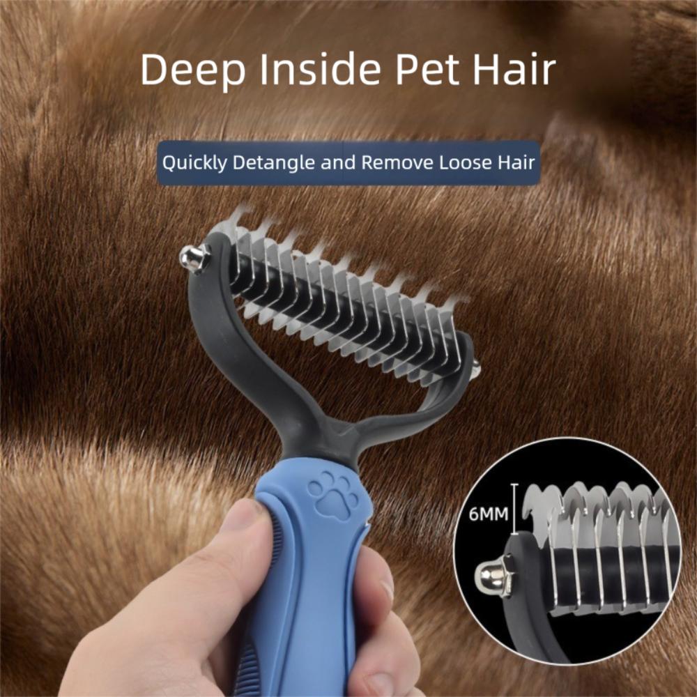 Anti Slip Handle Dog Fur Remover 2 Sided Pet Grooming Tools Portable Puppy Hair Comb Home Use