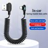 Coiled Car Charger Cable Retractable Luminous Retractable Type C Cord phone charging cable for Trailer RV Truck Automotive Sedan